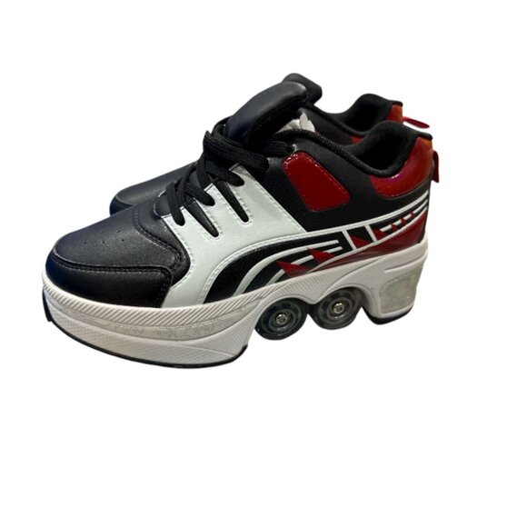 Lang Jiao Deformation Shoes Roller Blades Skate Shoes Black/Red/White (U.S. 7.5) - Picture 6 of 11